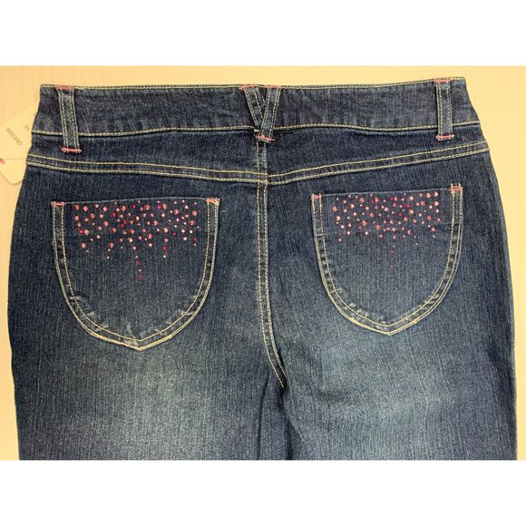 New Ultra Denim Girls Size 16 R Beaded Embellished Flare Jeans GM0956 Lapis - Picture 3 of 6